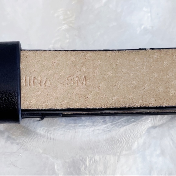 Chico’s Silver Tone Rhinestone Buckle Black Belt S - Picture 7 of 16